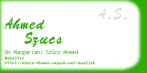 ahmed szucs business card